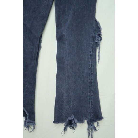 BDG Urban Outfitters Flare Jeans Black Bootcut Cropped Destroyed Women's Sz 24 - Picture 8 of 10